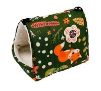 Hamaca de cueva de juguete, hamaca para pájaros, nido de felpa cálida para pájaros, jaula para periquitos, cacatúas, canarios, cama para pájaros (zorro verde, XL)