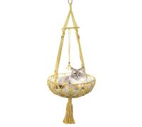 Hamaca de dormir para gatos en macromé - Hamaca para gatos de ventana | Columpio de dormir bohemio tejido a mano para gatos con junta tórica superior para dormitorio, sala de estudio