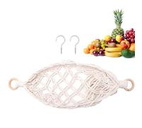 Hamaca De Frutas - Cesta colgante hecha a mano, vegetariana de algodón tejida a mano| Red decorativa para cebollas, plátanos, patatas, ajo, pomelo, almacenamiento de cocina, suministros