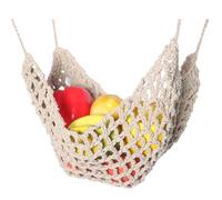 Hamaca de frutas de , cesta colgante debajo del gabinete, organizador de cocina bohemio, de almacenamiento de red tejida, accesorio de ahorro de espacio, conserva productos frescos para