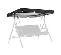 Hamaca de jardín, 249 x 185 cm, resistente al agua, techo universal de repuesto para columpio de jardín, toldo Oxford de 3 plazas, protección UV 210D (negro)