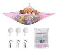 Hamaca de Juguete, NALCY Hamaca de Malla para Juguetes Organiza Animales de Peluche o Juguetes para niños, para Dormitorio, Sala de Juegos, baño 180 * 120 * 120 CM (Rosado)
