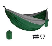Hamaca de Lona Colgante 270X140cm - Ultraligera para Camping, Viajes, Excursión, Capacidad de Carga de 300kg con Bolsa de Almacenaje, Fácil de Transportar (Verde)