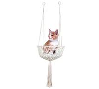 Hamaca de macramé para gatos, maceta colgante de macramé hecha a mano, soporte bohemio para plantas de interior, hamaca de macramé para gatos, cuerda de algodón hecha a mano, decoración de pared para