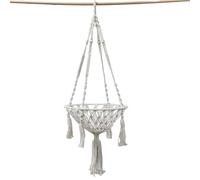 Hamaca de macramé para gatos: red de cuerda de algodón hecha a mano, cama tejida para gatitos, hamaca de almacenamiento suspendida, percha interior y exterior con estructura elegante para escalada y