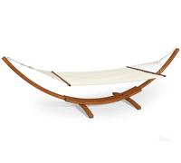 Hamaca de madera con armazón Kiwi Garden Point blanco