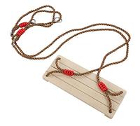 Hamaca de Madera para Adultos y niños, Hamaca para jardín y Patio Interior y Exterior con Asiento Ancho y Grueso, Hamaca Colgante de Madera Maciza Duradera con Anillo de Metal para