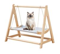 Hamaca de madera para gatos, cama para gatos de interior, cómoda percha para dormir para gatos pequeños a medianos