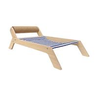 Hamaca de Madera para Gatos, Columpio con Rascador de Sisal y Cama de Lona para Gatos de Interior, Uso en Todas Las Estaciones, Diseño Antivibración (Cama Enrollable de sisal de Playa)