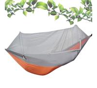Hamaca de mochilero - 260 x 140 cm, refugio de camping, 210T nailon giratorio doble hamaca con red encriptada y capacidad de carga de 250 kg | Hamaca al aire libre para camping, picnic, playa, patio