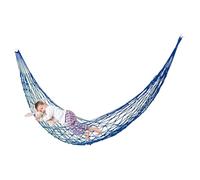 Hamaca de nailon para exteriores, diseño portátil plegable de 240 x 90 cm, resistente al desgaste, construcción de cuerda fuerte con transporte ligero, para colgar en el árbol, para interiores y