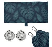 Hamaca de papel tapiz con purpurina de hojas botánicas con correas de árbol, hamaca de árbol para patio exterior, patio trasero junto a la piscina
