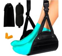 Hamaca de pie ajustable para accesorios de viaje en avión, reposapiés negro, hamaca de escritorio para viajes, avión, cómodo colgador de pies (1 unidad)