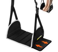 Hamaca de pie ajustable para avión, hamaca de pie MATT SAGA para artículos esenciales de viaje, relleno de algodón viscoelástica grueso con placas de apoyo, ideal para descansar tus piernas en largos