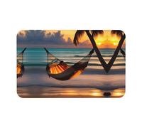 Hamaca de playa con diseño de puesta de sol, alfombra de diatomeas para baño, ducha, alfombra resistente al desgaste para cocina, entrada, alfombra de bienvenida, sala de estar