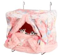 Hamaca de ratas para jaula a prueba de masticación, cama cálida, cesta colgante de acero inoxidable para animales pequeños, accesorios y hábitats, alfombrilla extraíble para hámster, deslizador de