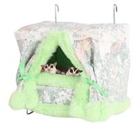 Hamaca de ratas para jaula a prueba de masticación, cama cálida, cesta colgante de acero inoxidable para animales pequeños, accesorios y hábitats de jaula de hurón, alfombrilla extraíble para hámster