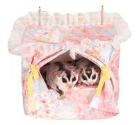 Hamaca de ratas para jaula a prueba de masticación, cama cálida, cesta colgante de acero inoxidable para animales pequeños, accesorios y hábitats, alfombrilla extraíble para hámster, deslizador de