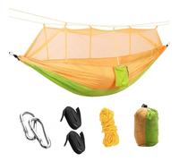 Hamaca de Red Ligera para Exteriores, prevención de vuelcos, Columpio para Acampar para Viajes y acampadas (Espelta Amarilla Fruta Verde 260 * 140)