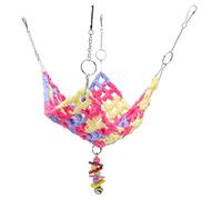 Hamaca de tejido para hámster, hamaca para jaula de animales pequeños para chinchilla, loro, cobaya, cama colgante de lana de primera calidad con cuerda de flores, área de juego (25*25CM)