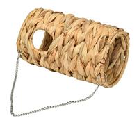 Hamaca de túnel de paja para loros, jaula de pájaros, juguete de pie para pájaros pequeños, accesorios de jaula de pájaros, hamaca para loros para jaula de pájaros