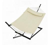 Hamaca Doble con Soporte para 2 Personas Incluye cojín Cuerda Equilibrio jardín terraza Piscina