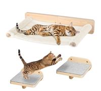 Hamaca gato Etagere árbol de gato pared escalada y 2 escaleras para pared de escalada para gatito de madera, juego de 3 (c)