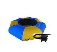 Hamaca inflable para cama elástica con inflador eléctrico, escalera de cuerda, cuerdas de amarre y ancla para piscinas y lagos