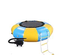 Hamaca inflable para cama elástica de agua con inflador eléctrico, escalera de cuerda, cuerdas de amarre y ancla para piscinas y lagos