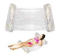 Hamaca inflable para piscina con red, 130 x 70 cm, salón Hamfac, tumbona flotante para piscina | salón de hamaca de piscina plegable versátil plegable para la natación del lago de los ríos