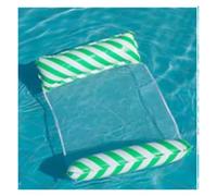 Hamaca Inflable Piscina Sillón Inflable Plegable A Rayas Ideal para Fiestas En La Piscina Y Playa con Respaldo De Red.(Green)