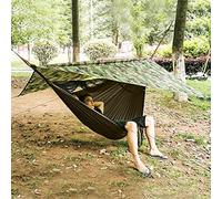 Hamaca para 2 personas, ultraligera, transpirable, para camping, con mosquitera y lona de tienda de campaña, para exteriores, nailon paracaídas, 200 kg, para senderismo, viajes, playa o jardín