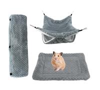 Hamaca para animales pequeños, cobertizo de cama colgante de felpa para mascotas, uso en jaula para todas las estaciones, construcción de tela aislante acolchada gruesa, para escalar, jugar