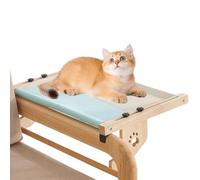 Hamaca para gatos, alféizar de ventana para gatos | Hamaca para gatos fácil de ajustar - Hamaca para cama de ventana para gatos con madera y marco metálico robusto para ventana, mesita de noche, cajón