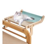 Hamaca para gatos, cama colgante ajustable para gatitos, fijación fija mediante ventosas, tejido transpirable, diseño de espacio | ideal para relajarse soleado, felino, acogedor