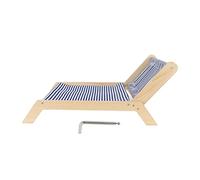 Hamaca para gatos con estructura de madera, cama elevada antivibración para gatos, silla columpio rascadora de sisal para gatitos y gatos adultos, hamaca de dormir para gatos de (Silla de playa)
