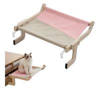 Hamaca para gatos con ventana para mascotas, hamaca colgante para gatos con balcón desmontable, soporte de madera, cama abatible interior, nido para mascotas (B-B1)