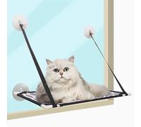Hamaca para gatos de doble capa para alféizar de la ventana, hasta 25 kg, con fuertes ventosas (51 x 31 cm), segura y fácil de limpiar (motivo de pececillo de una sola capa, una pieza)