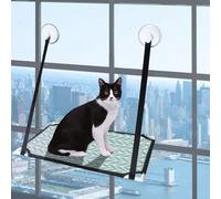 Hamaca para gatos de doble capa para el alféizar de la ventana, hasta 25 kg, con fuertes ventosas (51 x 31 cm), segura y fácil de limpiar (una capa, una pieza)