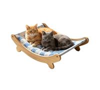 Hamaca para gatos, hamaca de madera transpirable y lavable, cama para gatos, para sala de estar, dormitorio, hogar, coche, exterior, verano, juego caliente, cachorro, conejito