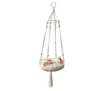 Hamaca para gatos Macrame - Cama colgante para animales de algodón Boho, cama para gatos con borlas, para dormir | Creativos de larga duración, diseño moderno, interiores elegantes