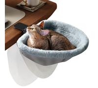 Hamaca para gatos para el escritorio | Cojín de peluche lavable semicerrado cuadrado,Escritorio Cama para gatos | Adecuado para gatitos Mascotas Silla de pared al aire libre Mesa Sofá