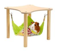 Hamaca para hámster: cama reversible de madera para mascotas, tumbona colgante para animales pequeños, plataforma para dormir en jaula suspendida, cómodo de descanso elevado | Accesorio duradero