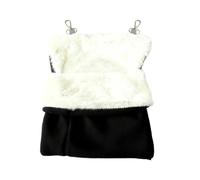 Hamaca Para Mascotas Bolsa De Transporte Con Ganchos Hamaca De Felpa | Cama nido for hámster, ardilla, hurón, jaula for Chinchilla, accesorio colgante(Black)