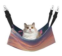Hamaca para mascotas con estampado de atardecer y flores de primavera, hamaca para gatos, conejos, hurones, cachorros, animales pequeños