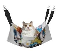 Hamaca para mascotas con estampado de bulldog francés con pintura de arco iris, hamaca para dormir para gatos, conejos, hurones, cachorros, animales pequeños