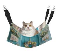 Hamaca para mascotas con estampado de conejos y huevos coloridos en el fondo, hamaca para dormir para gatos, conejos, hurones, cachorros, animales pequeños
