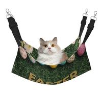 Hamaca para mascotas con estampado de huevos de colores primaverales y hierba verde, hamaca para gatos, conejos, hurones, cachorros, animales pequeños