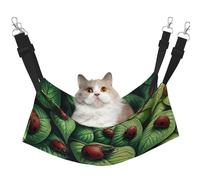 Hamaca para mascotas con estampado de mariquita llena de vida en una hoja, hamaca para dormir para gatos, conejos, hurones, cachorros, animales pequeños