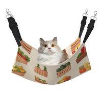 Hamaca para mascotas con estampado de verduras y frutas, hamaca para dormir para gatos, conejos, hurones, cachorros, animales pequeños